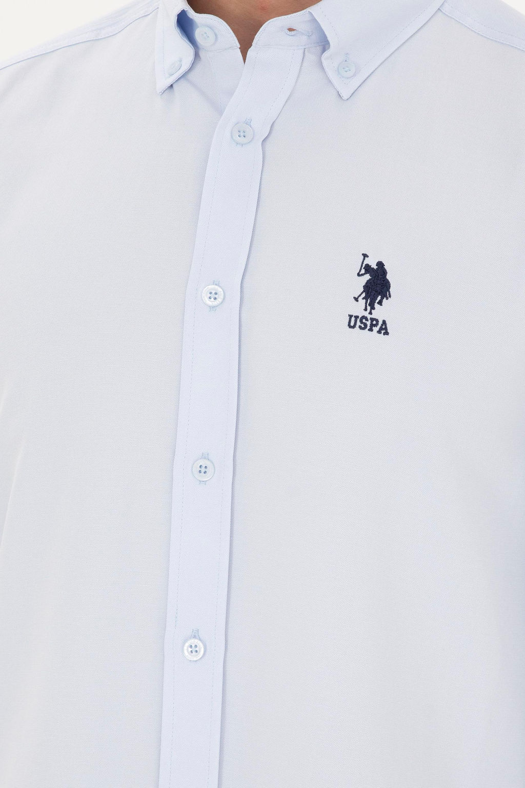 Мужская голубая базовая рубашка с длинным рукавом Неожиданная скидка в корзине - U.s. polo assn фото 7