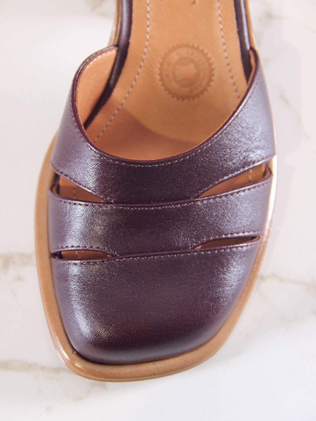 Босоножки 5032.23663be.Бордовый +коричневый