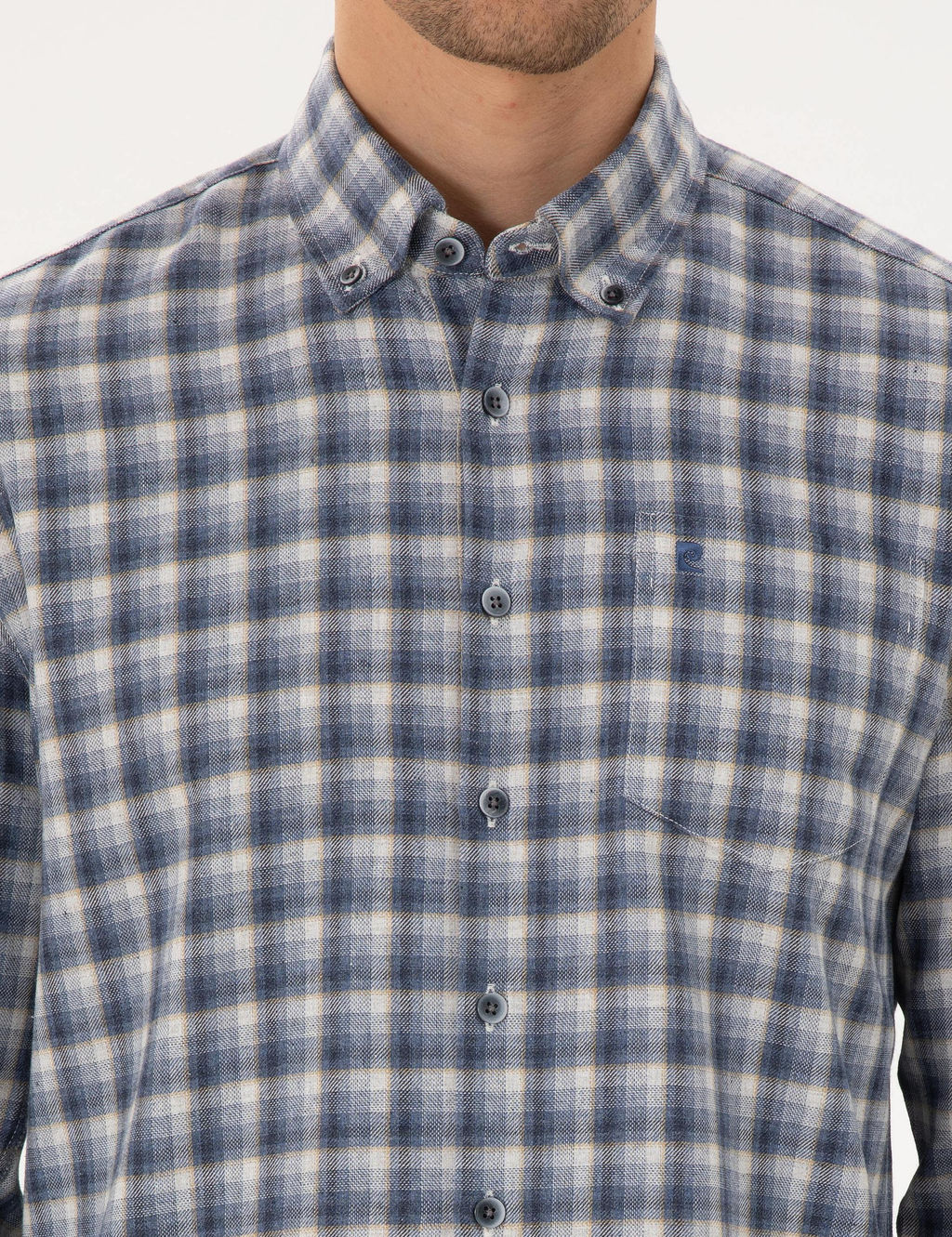 Рубашка Pierre Cardin Regular Fit синяя с длинным рукавом