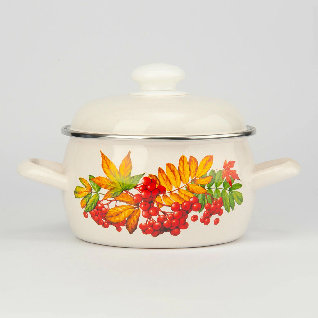 ЭМ_Кастрюля 5,0л сф. "Рябина" ст/кр арт С-4216АП2/4Жм (092409)