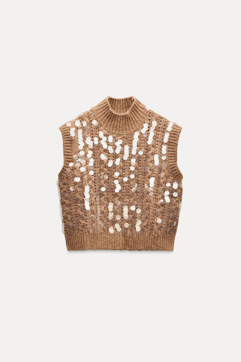 SEQUIN KNIT WAISTCOAT - Zara фото 2