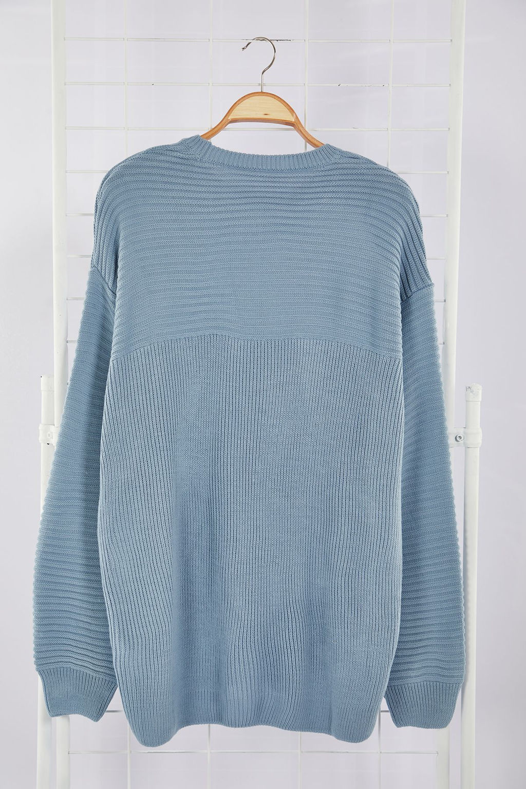 Mavi Unisex Oversize Bisiklet Yaka Duz Triko Kazak TMNAW25KZ00004 - Trendyolmilla фото 7