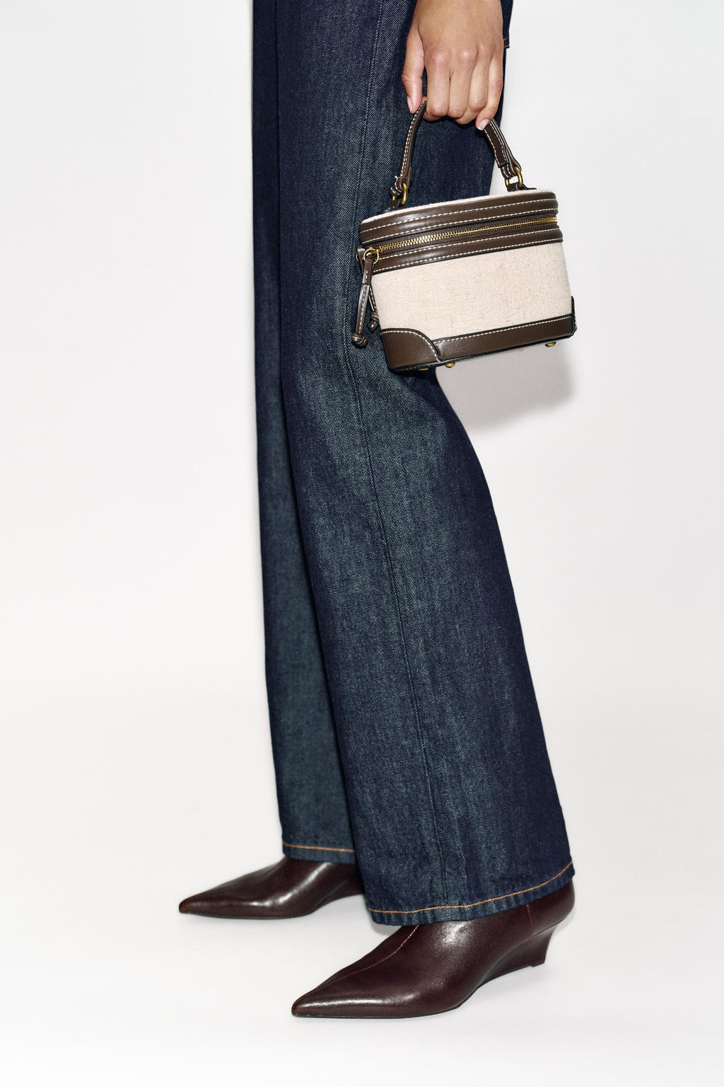 BOLSO R?GIDO COMBINADO / Beige claro