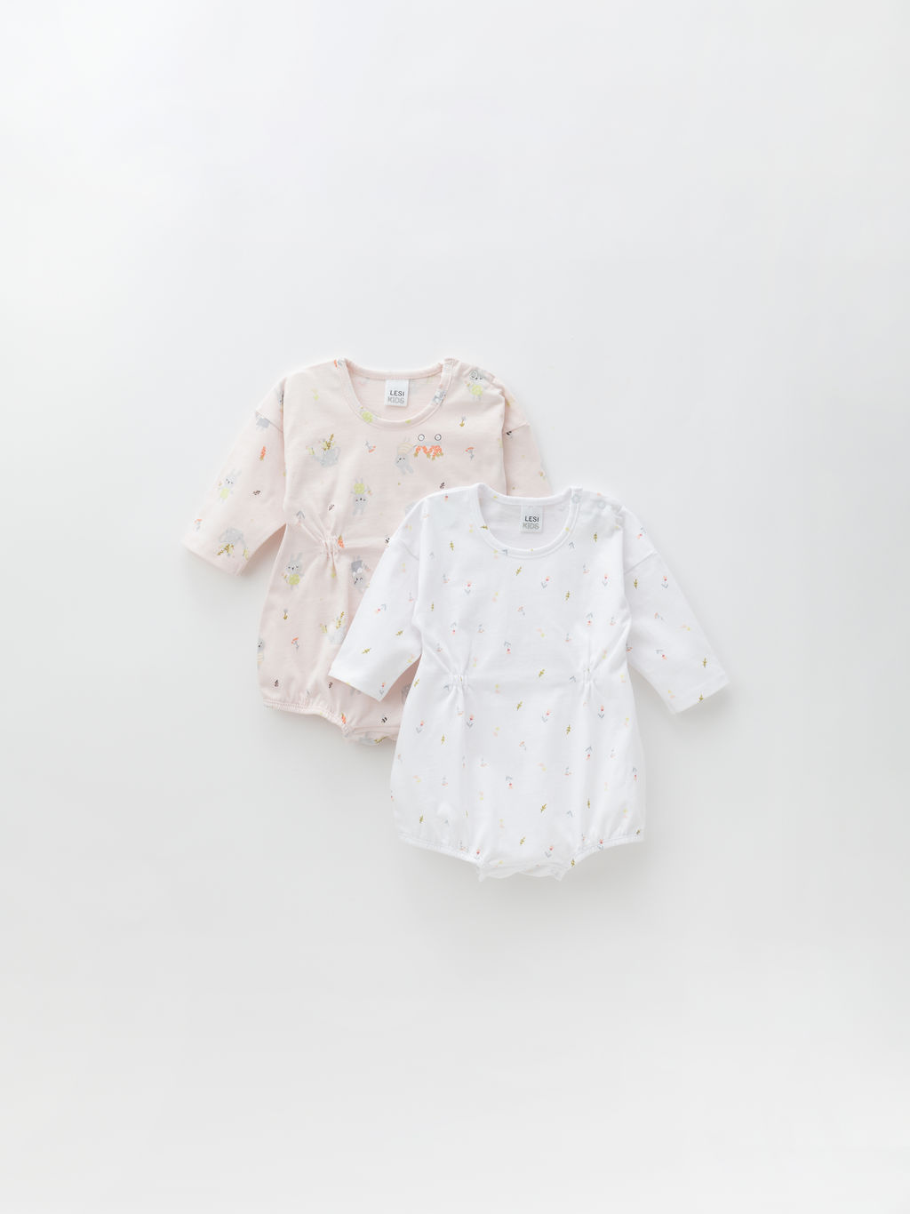 Комбинезон для девочки с длиным рукавом 2шт., бел/роз - Lesi kids фото 20