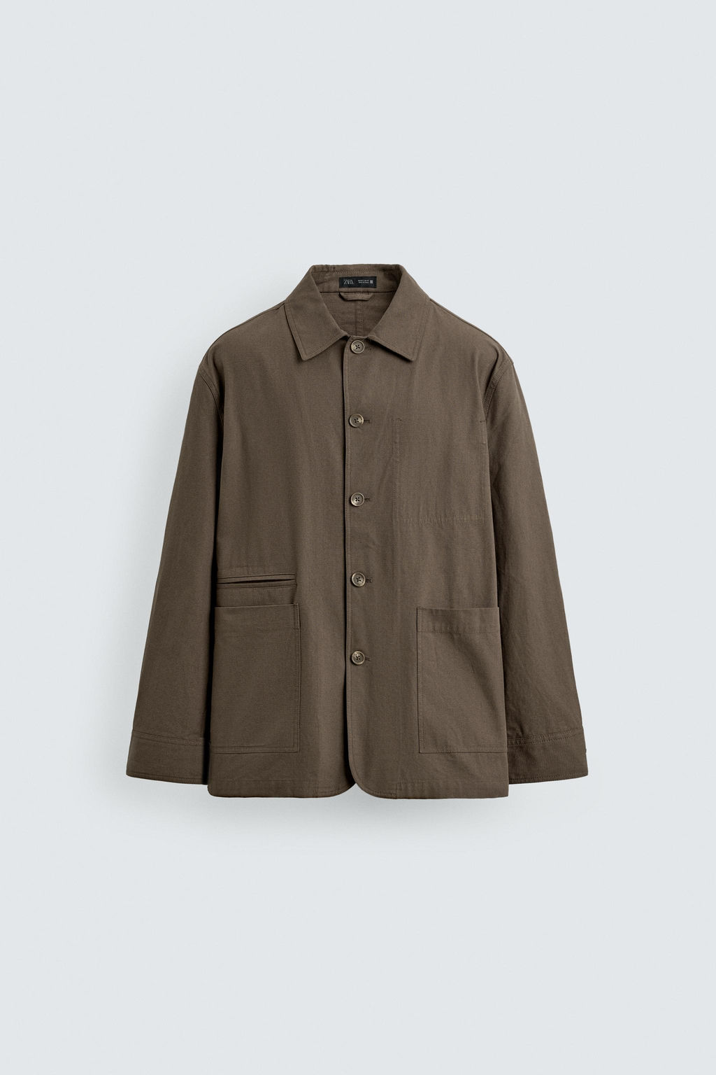 SOBRECAMISA RELAXED FIT ALGOD?N / Marr?n - Zara фото 8