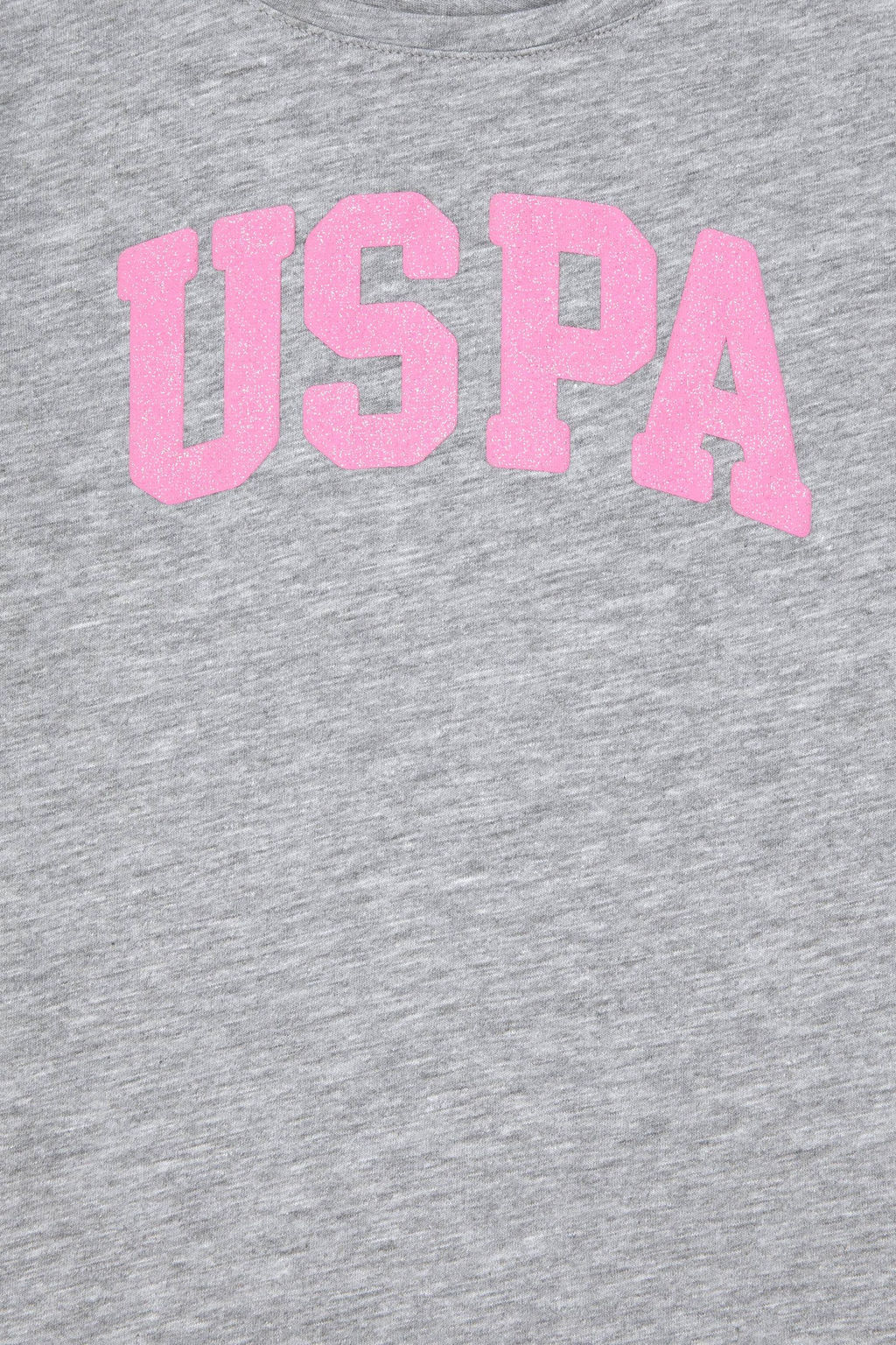 Серая меланжевая базовая футболка для девочек - U.s. polo assn фото 3