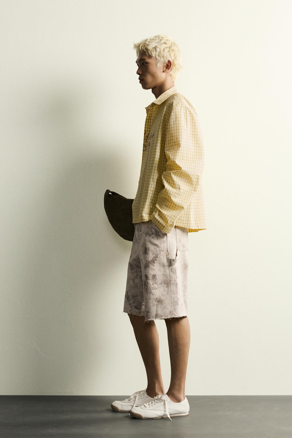 CAMISA RELAXED FIT CUADROS TEXTO ESTAMPADO / Amarillo - Zara фото 4
