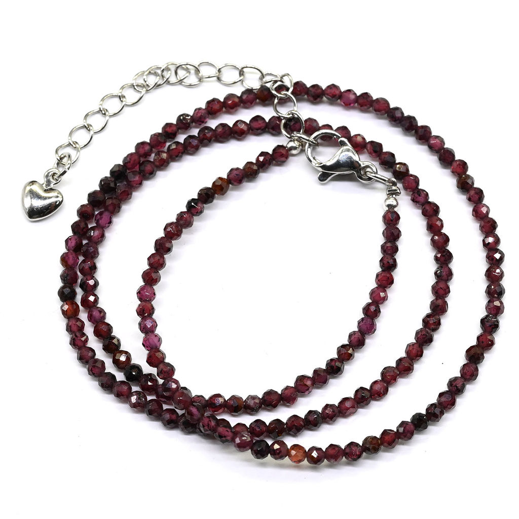 Чокер из граната шарик граненый 2мм, 40см Радуга камня