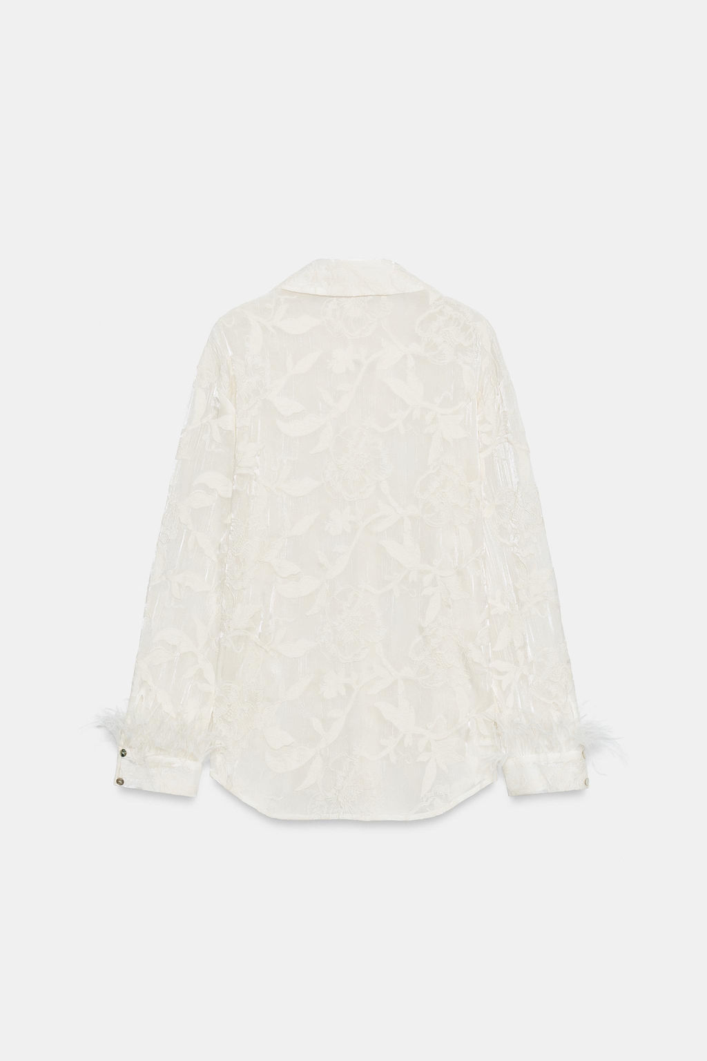 CAMISA BORDADAS PLUMAS / Crudo - Zara фото 11