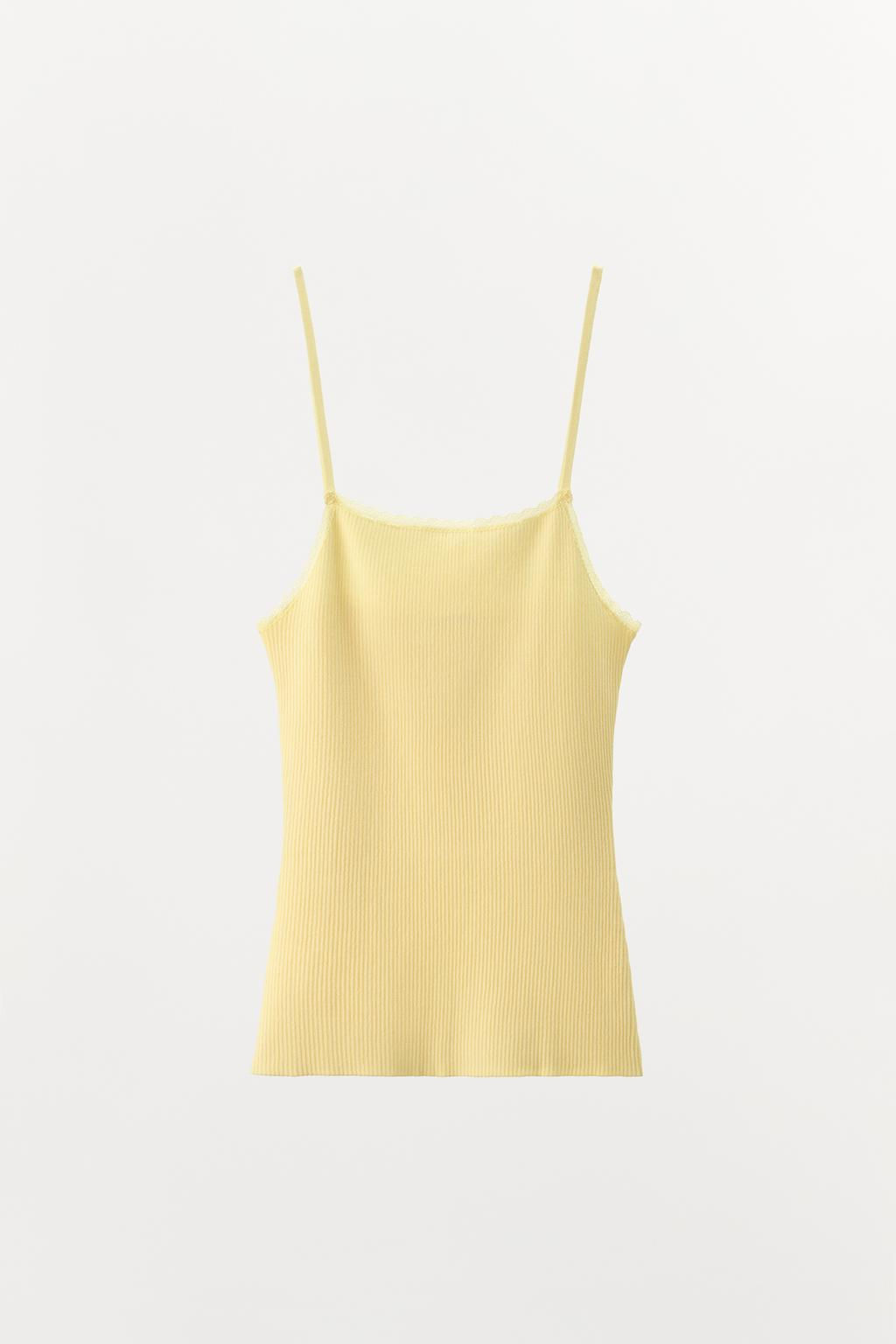 RIBBED KNIT STRAPPY TOP - Zara фото 12