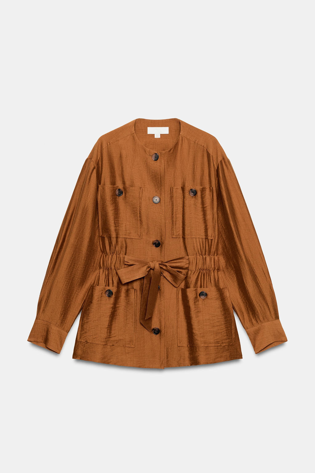 CHAQUETA SAFARI CON LINO CINTUR?N / Curry - Zara фото 7