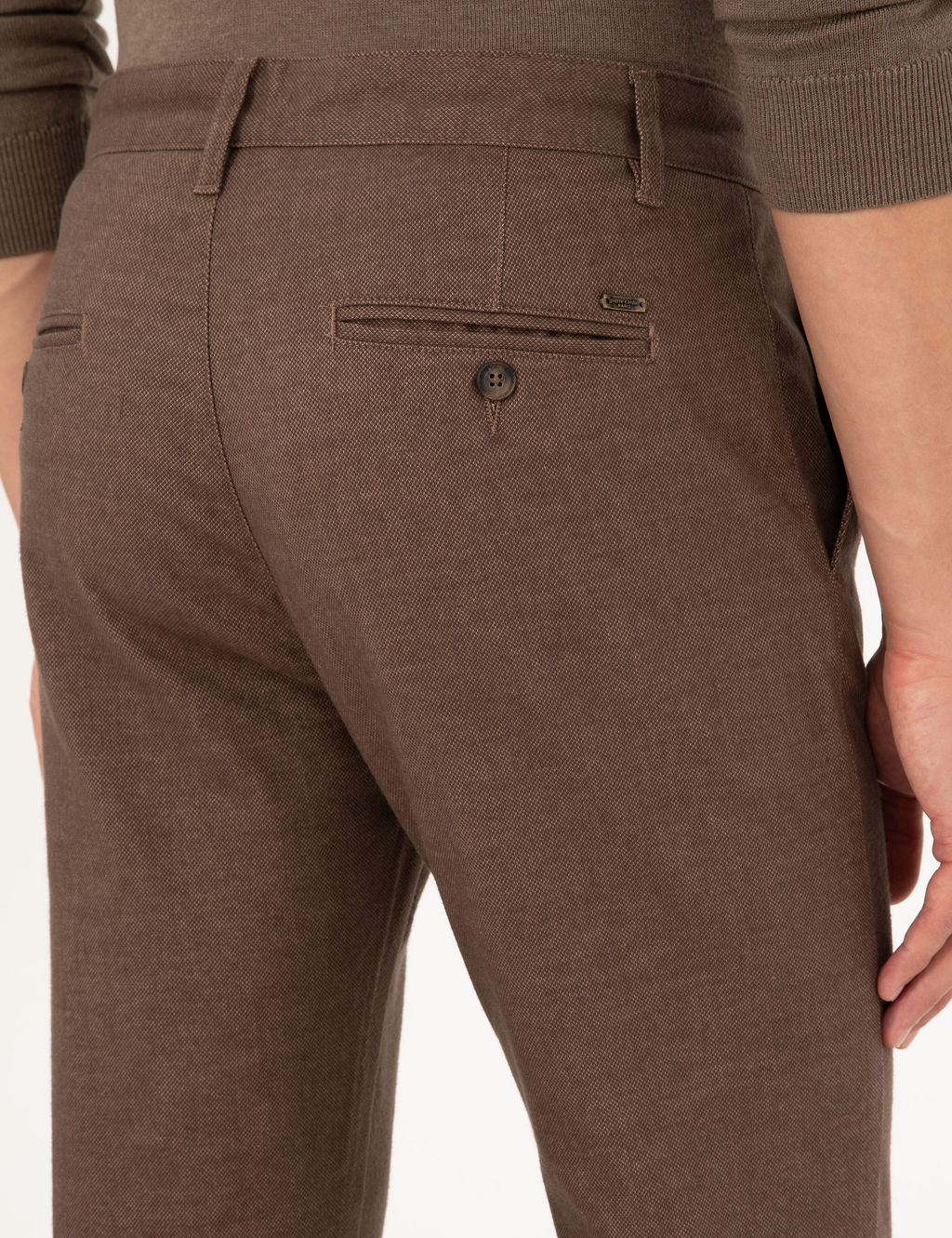 Kahverengi Slim Fit Kanvas Pantolon