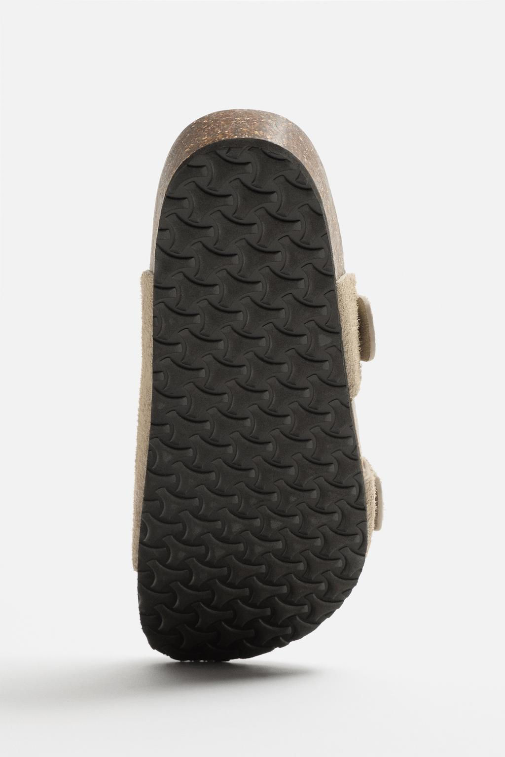 DOUBLE BUCKLE LEATHER SANDALS - Zara фото 6