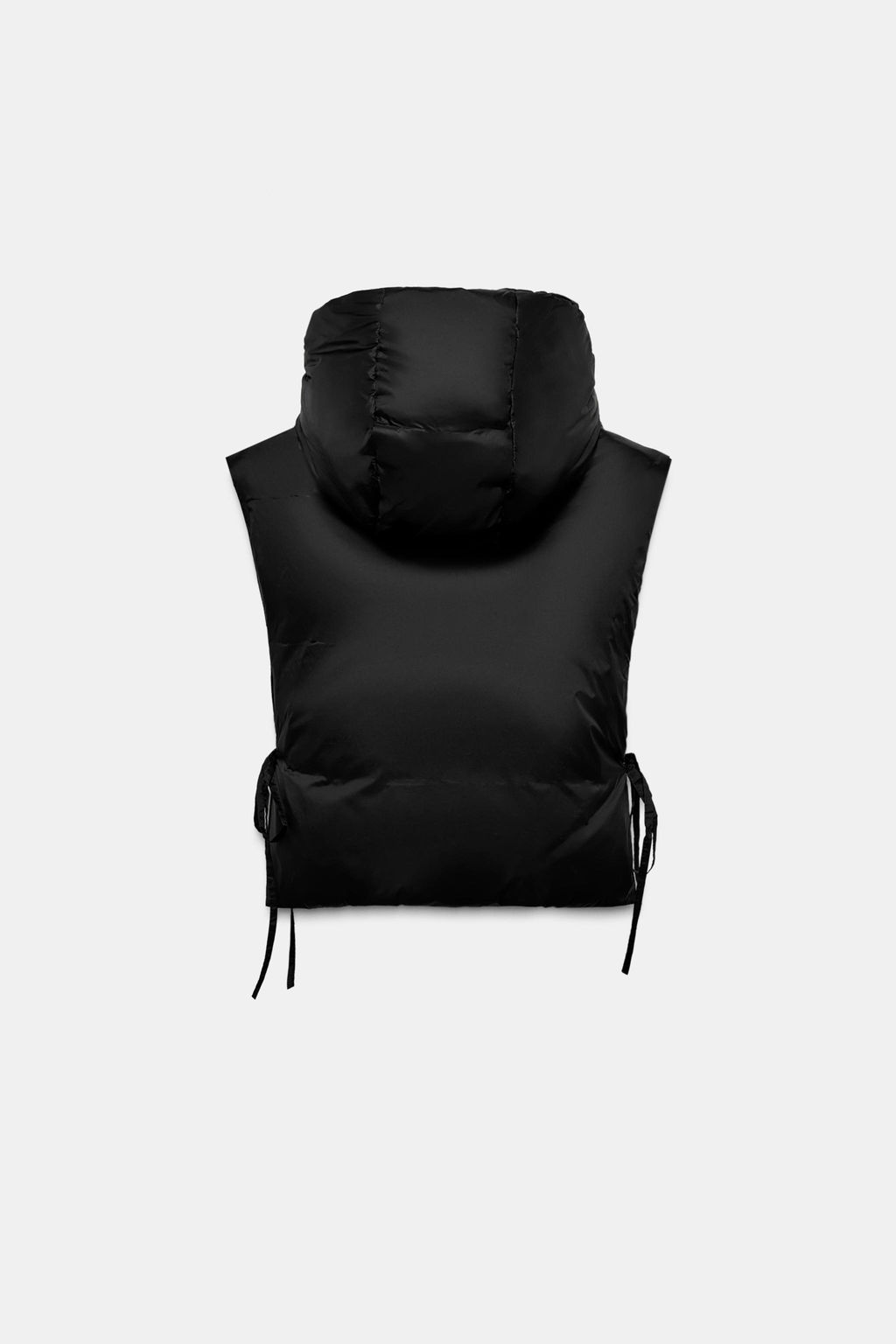 FEATHER AND DOWN GILET WITH TIES