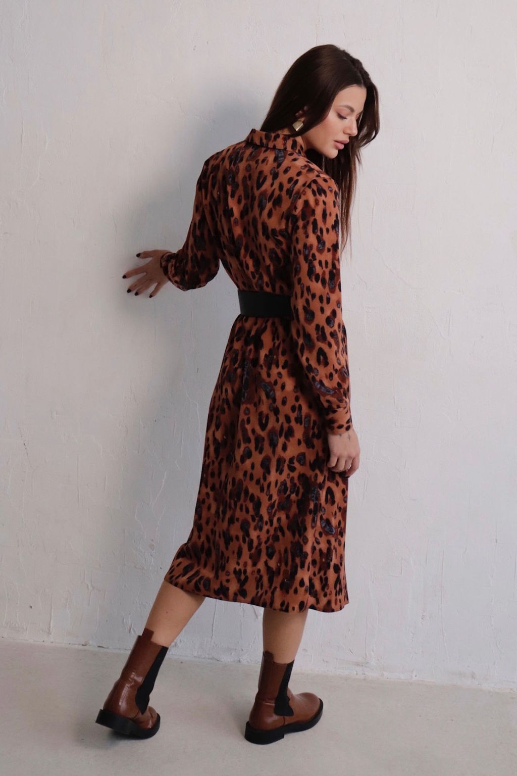 Платье-рубашка с английским воротником принт - Martichelli фото 260