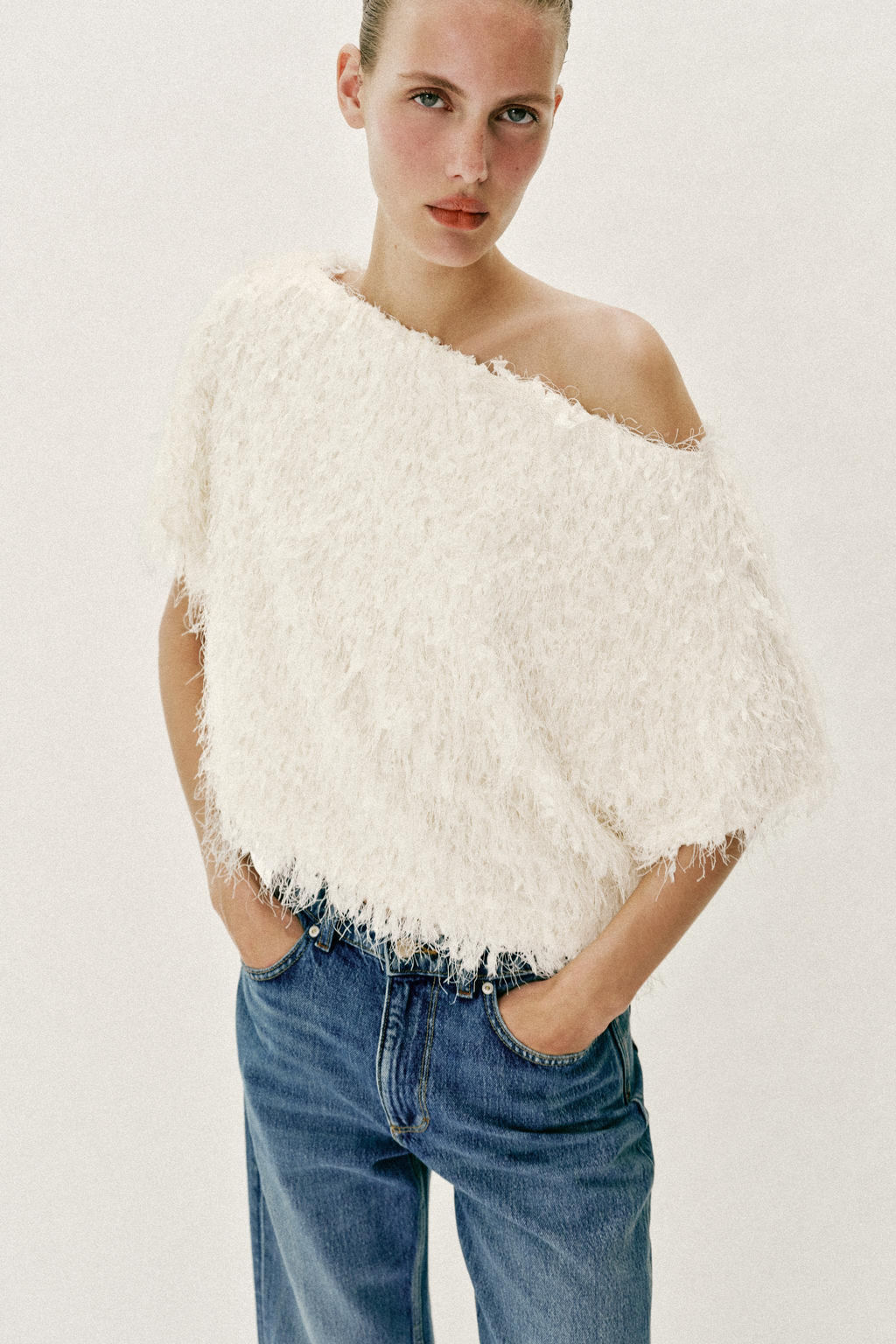 TOP PUNTO FLECOS / Crudo - Zara фото 2