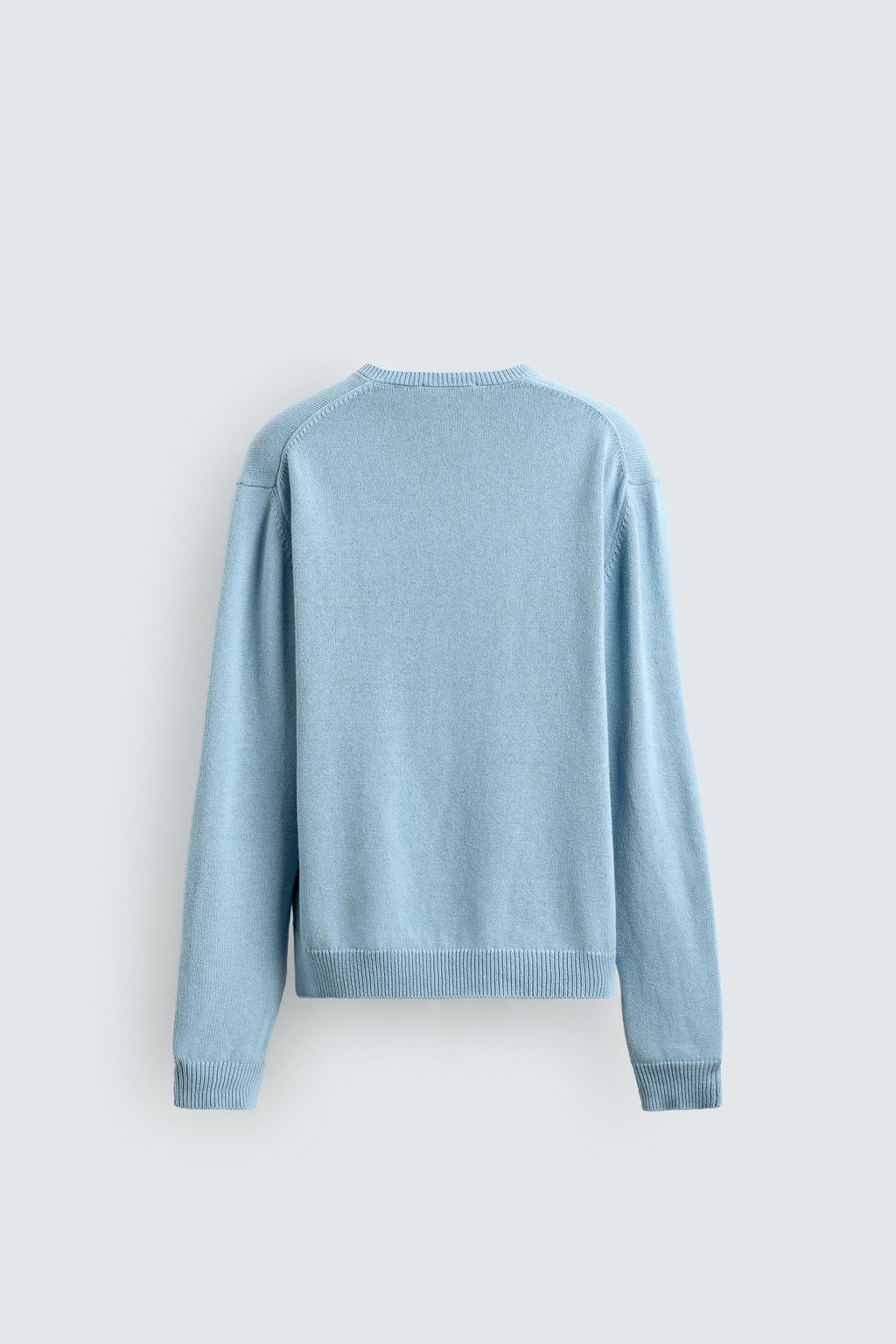 JERSEY CUELLO PICO ALGOD?N - LINO LIMITED EDITION / Azul claro - Zara фото 8