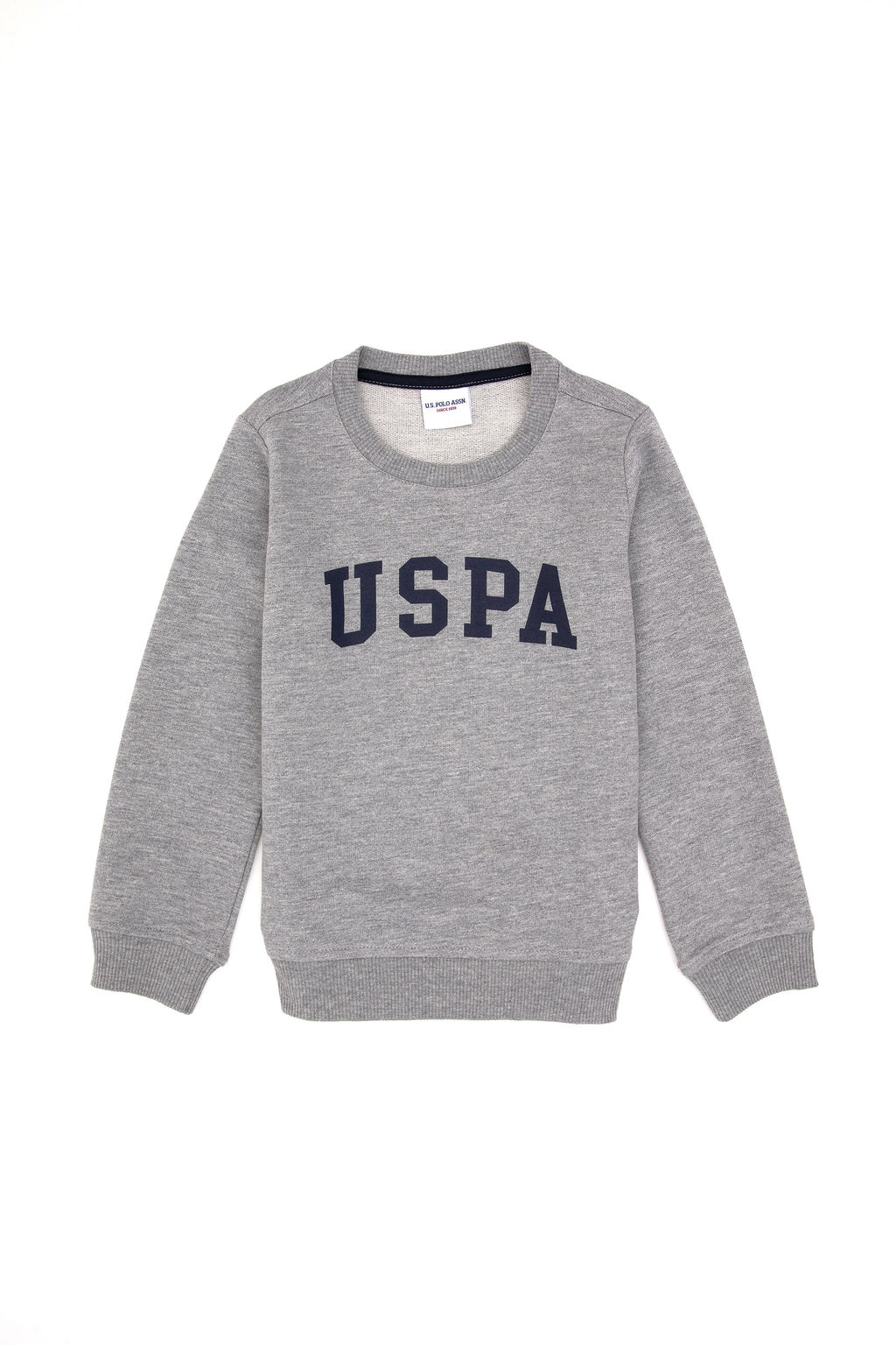Erkek _ocuk Gri Melanj Bisiklet Yaka Basic Sweatshirt Sepette S_rpriz _ndirim - U.s. polo assn фото 6