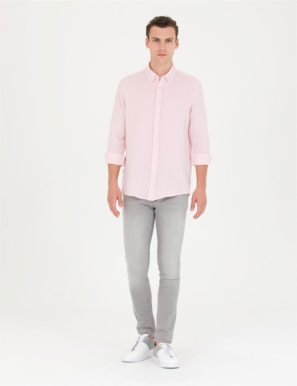 Pembe Regular Fit Uzun Kollu G_mlek