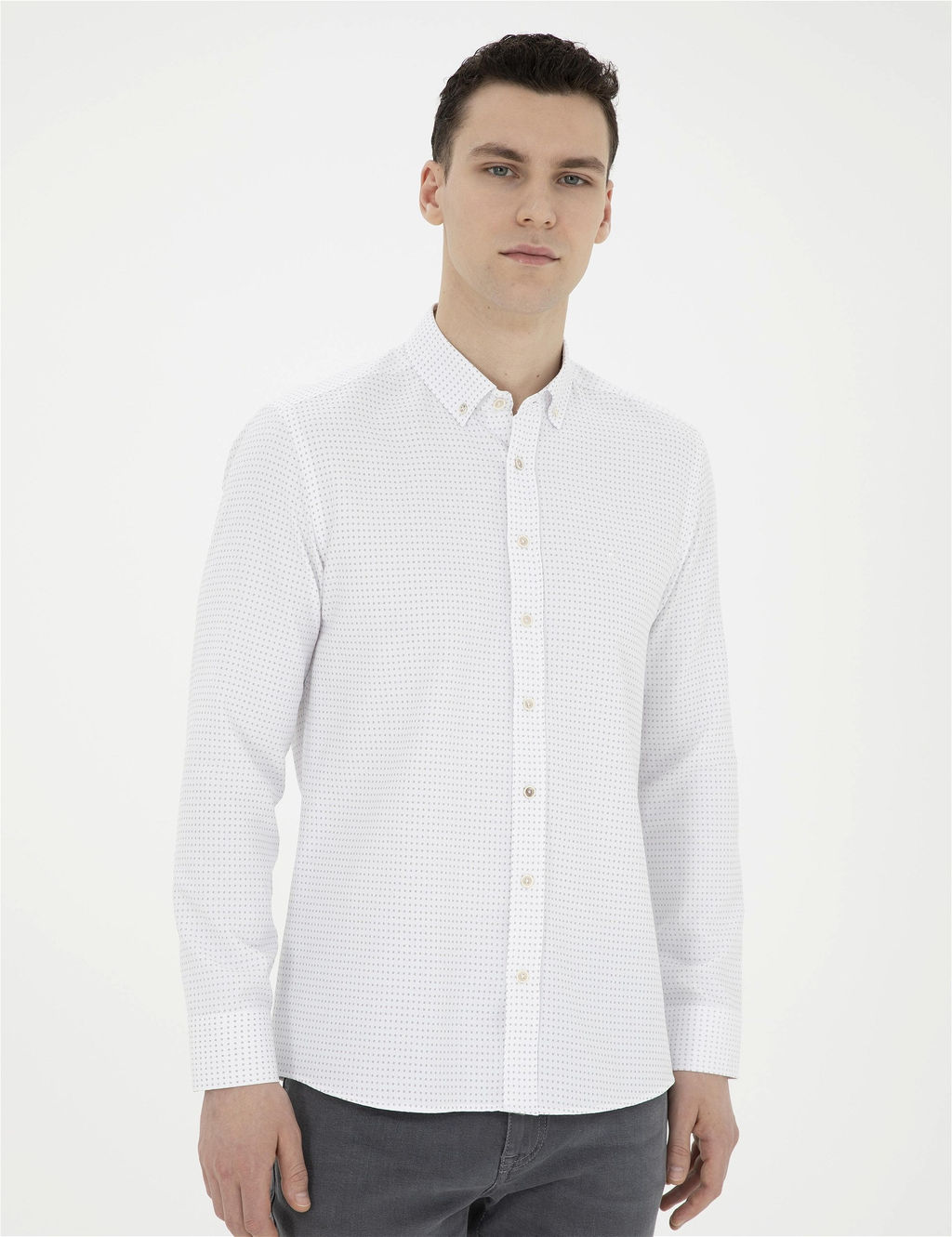 Bej Slim Fit Uzun Kollu G_mlek - Pierre cardin фото 3