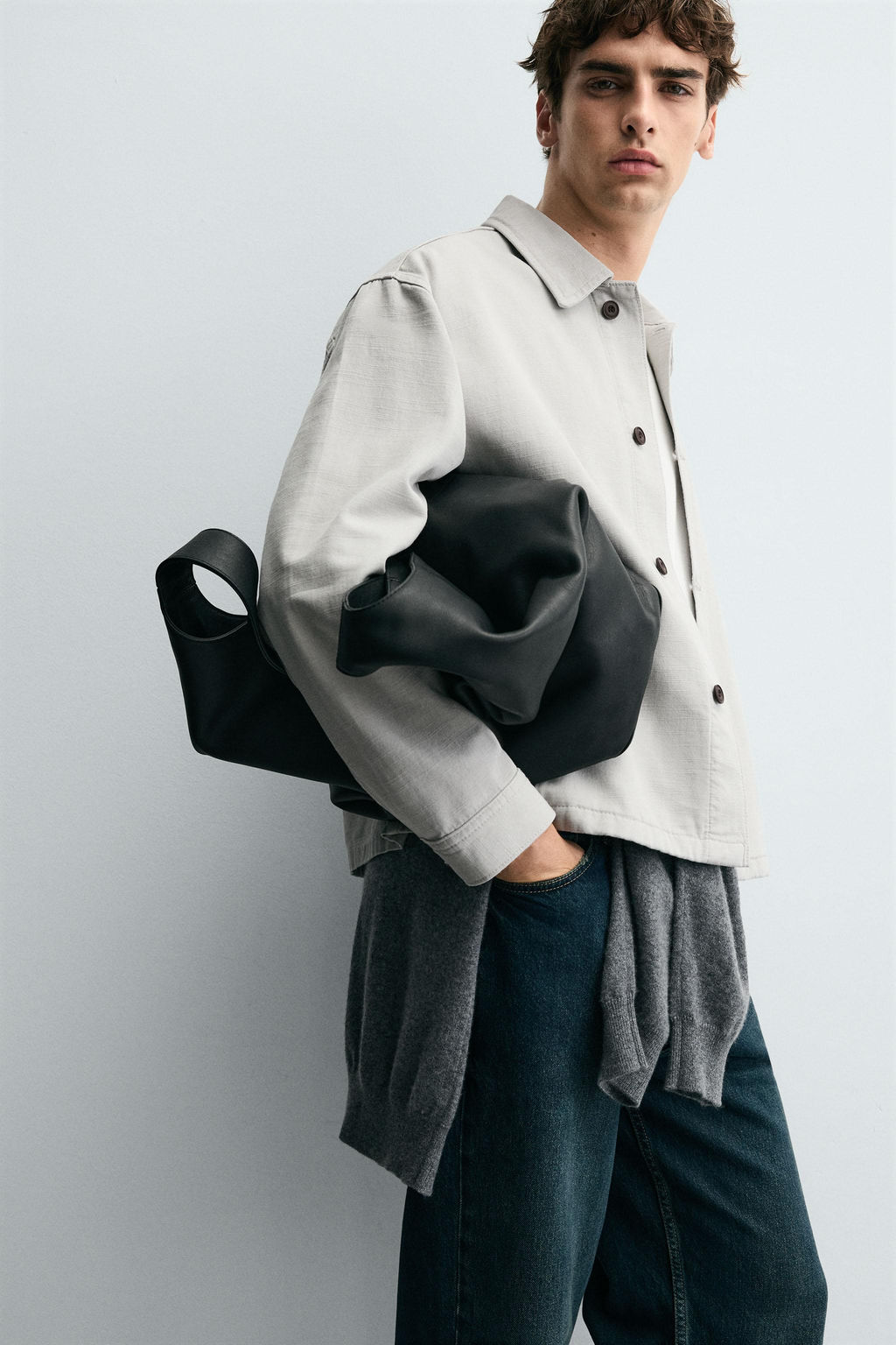 HERRINGBONE BOXY FIT OVERSHIRT - Zara фото 5