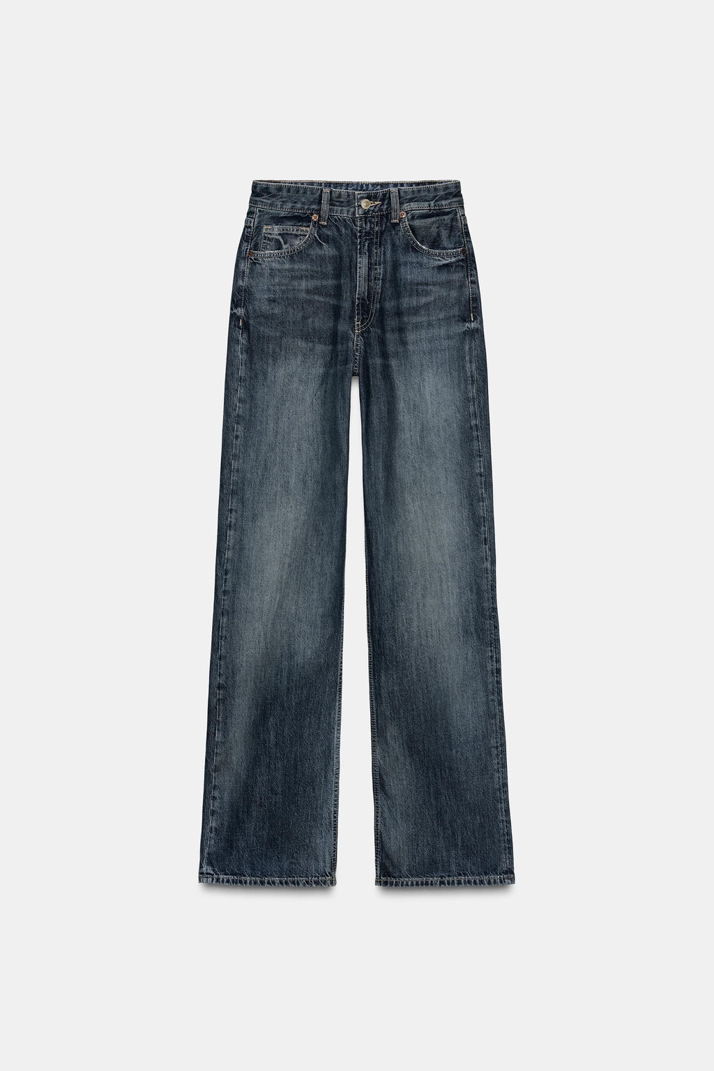 TRF WIDE-LEG HIGH-WAIST FULL-LENGTH JEANS - Zara фото 7