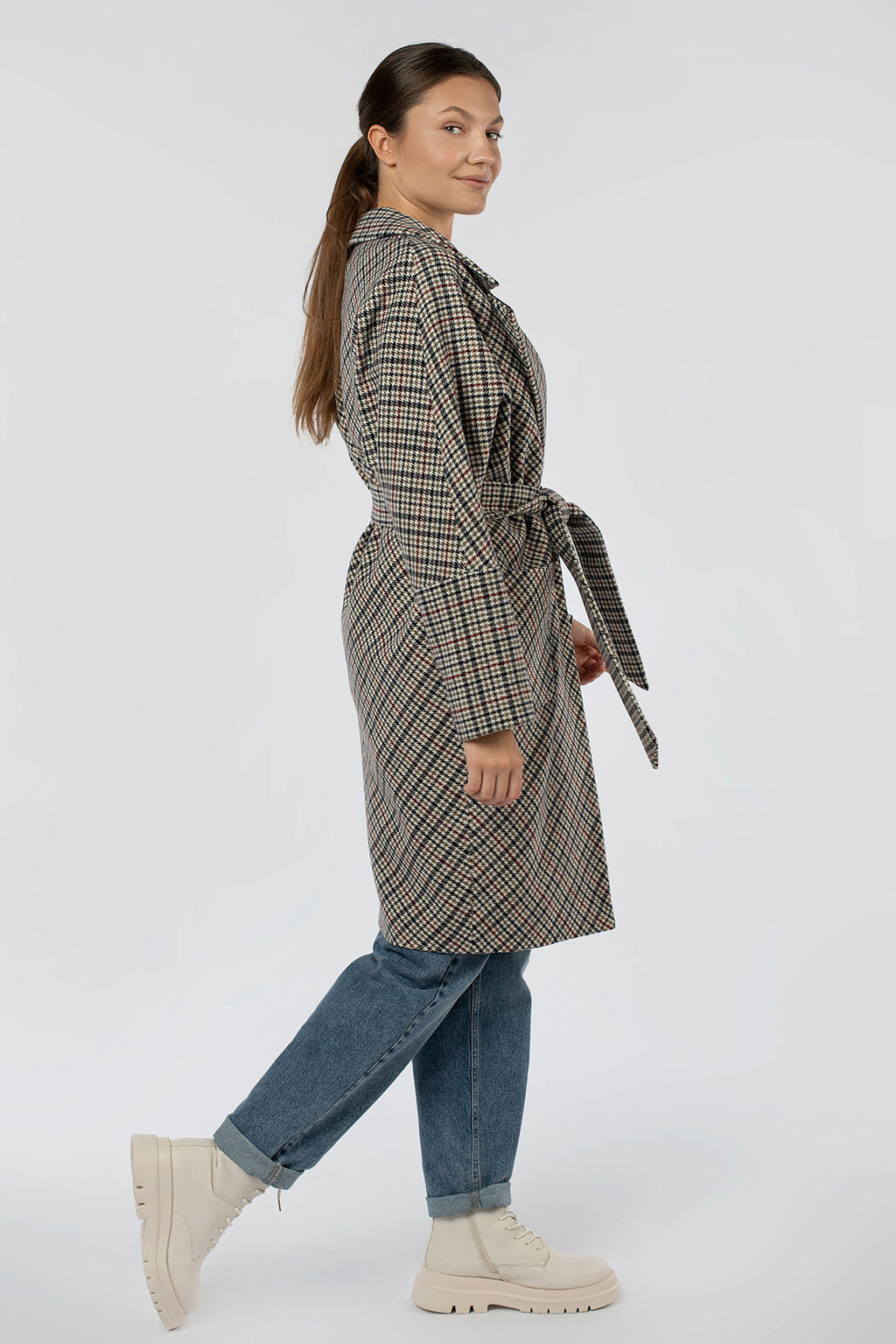 Пальто женское демисезонное (пояс) - El podio фото 3