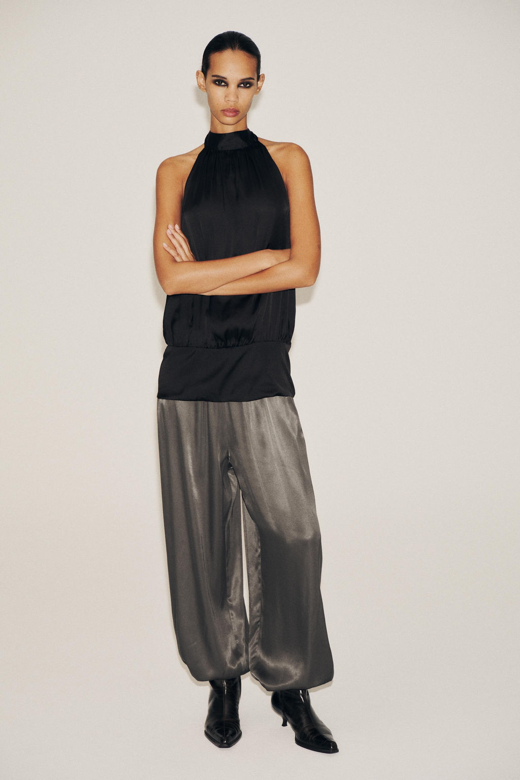 SATIN BALLOON TROUSERS