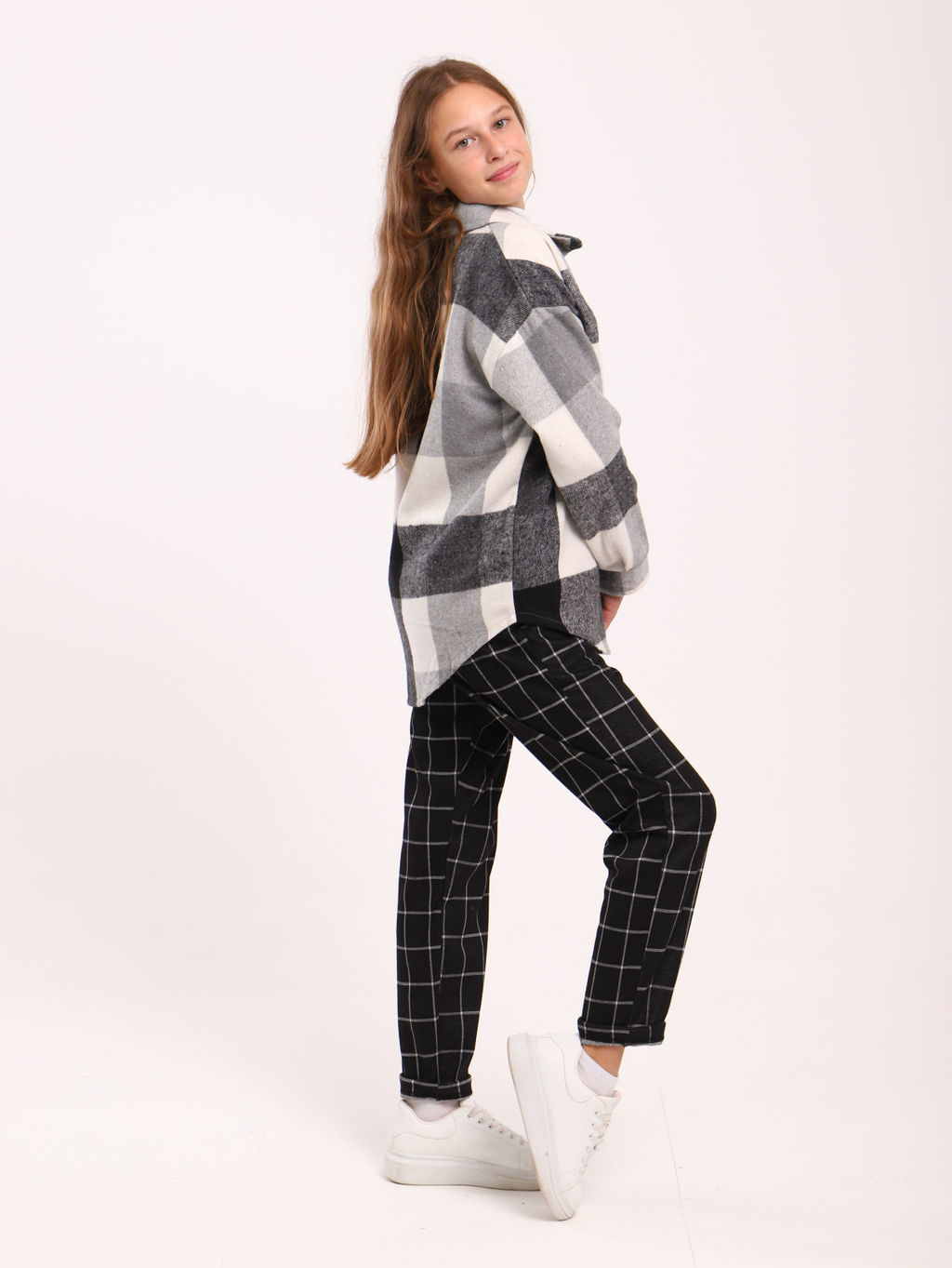 Рубашка Гранж коричневая клетка - Ладошки фото 72