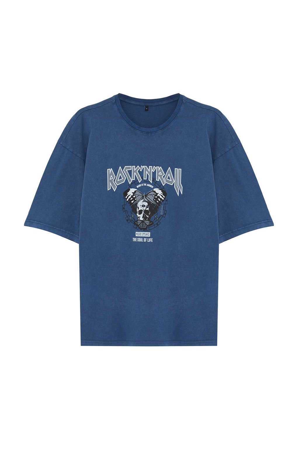 TRENDYOL MAN Siyah Oversize/Genis Kesim Eskitme/Soluk Efektli Rock Bask? %100 Pamuklu T-Shirt TMNSS23TS00167 - Trendyolmilla фото 9