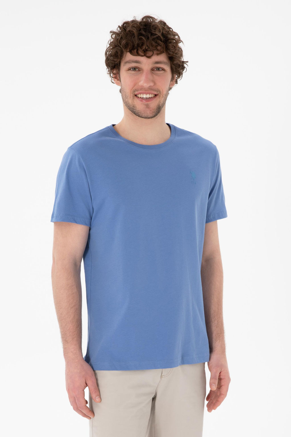 Erkek Regular Fit Bisiklet Yaka Koyu Mavi Basic Ti__rt Sepette S_rpriz _ndirim - U.s. polo assn фото 2