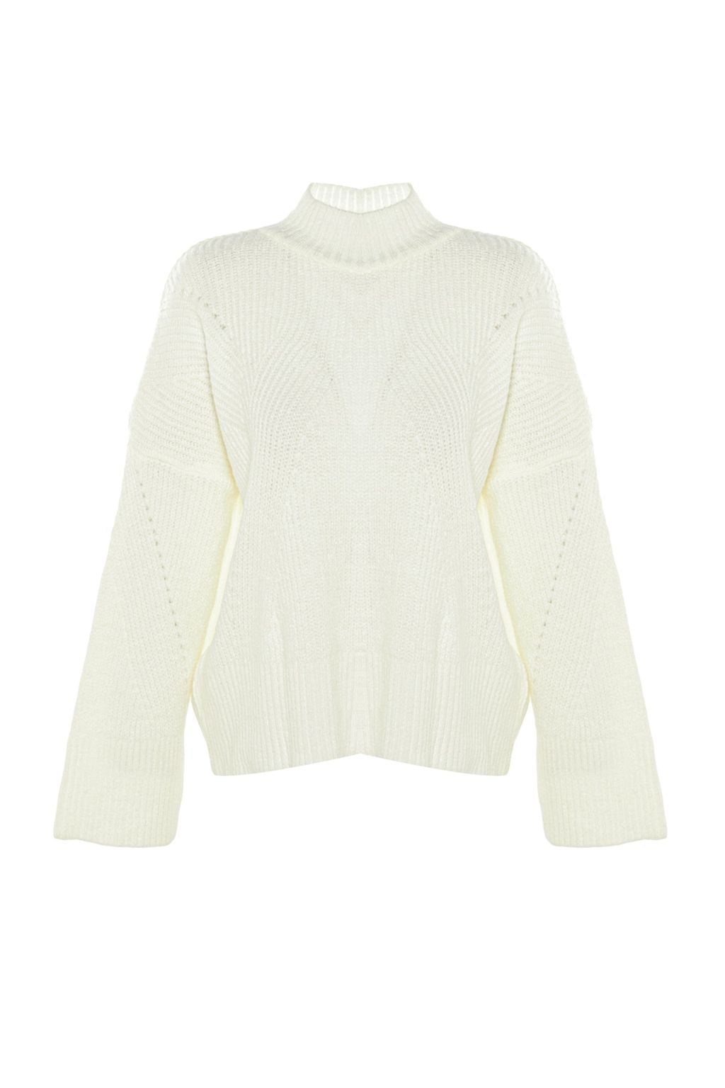 Ekru Yumusak Dokulu Basic Triko Kazak TWOAW22KZ0474