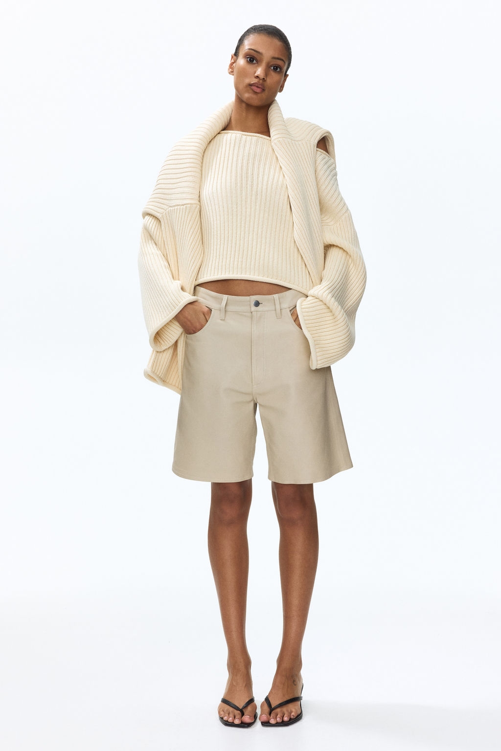 Jersey de punto acanalado con escote barco - H&m фото 5