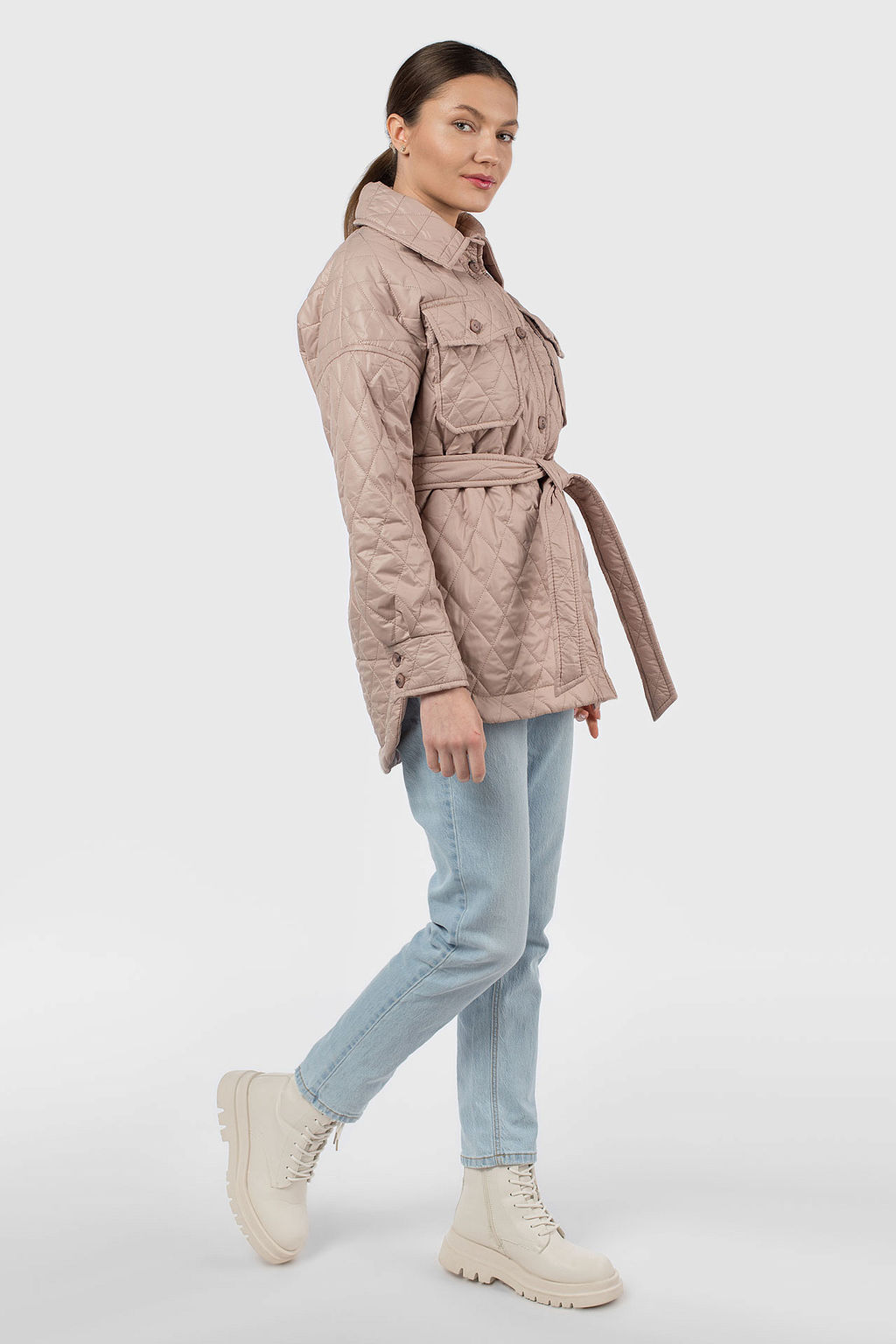 Пальто куртка женское демисезонное (пояс)