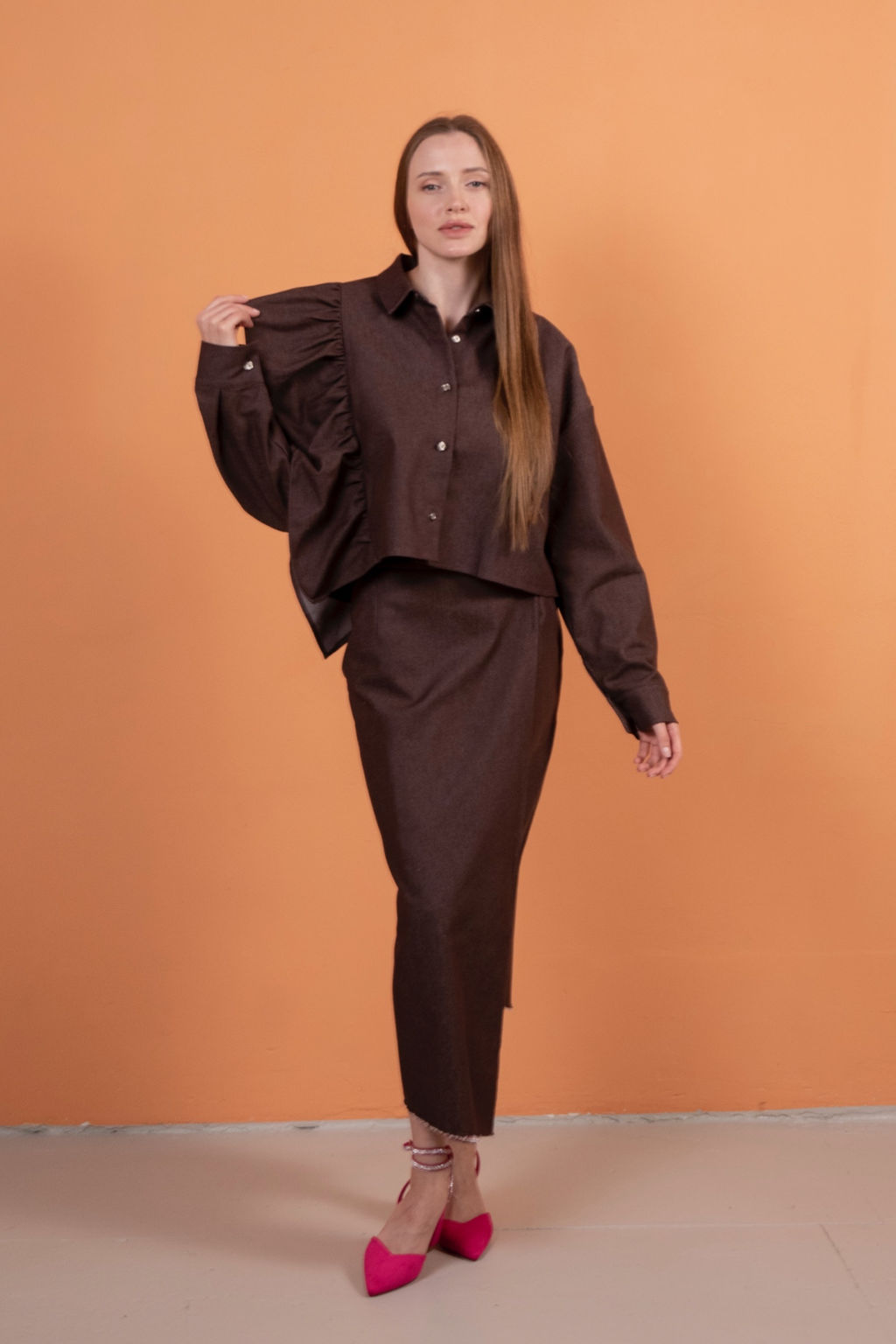 Рубашка джинс DENIM018/02/Кофе