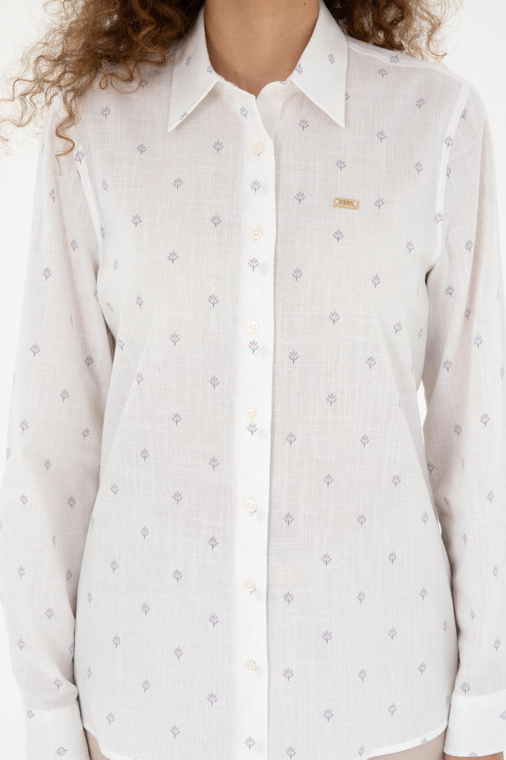 Женская рубашка зеленого цвета с длинным рукавом - U.s. polo assn фото 6