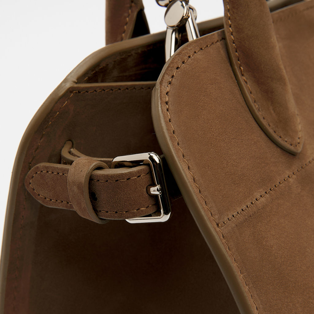 Женская сумка с ручками CALZETTI ASHLEY MINI Артикул 4250255, серо-коричневый  фото 4