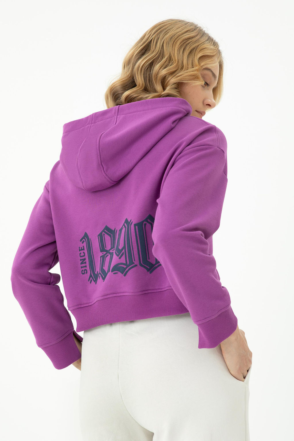 Женская фиолетовая толстовка с капюшоном - U.s. polo assn фото 17