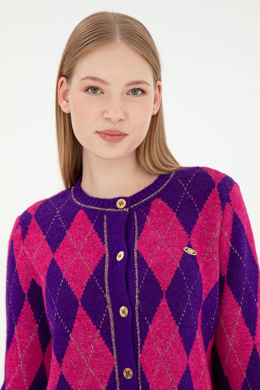 Женский фиолетовый трикотажный кардиган Неожиданная скидка в корзине - U.s. polo assn фото 2