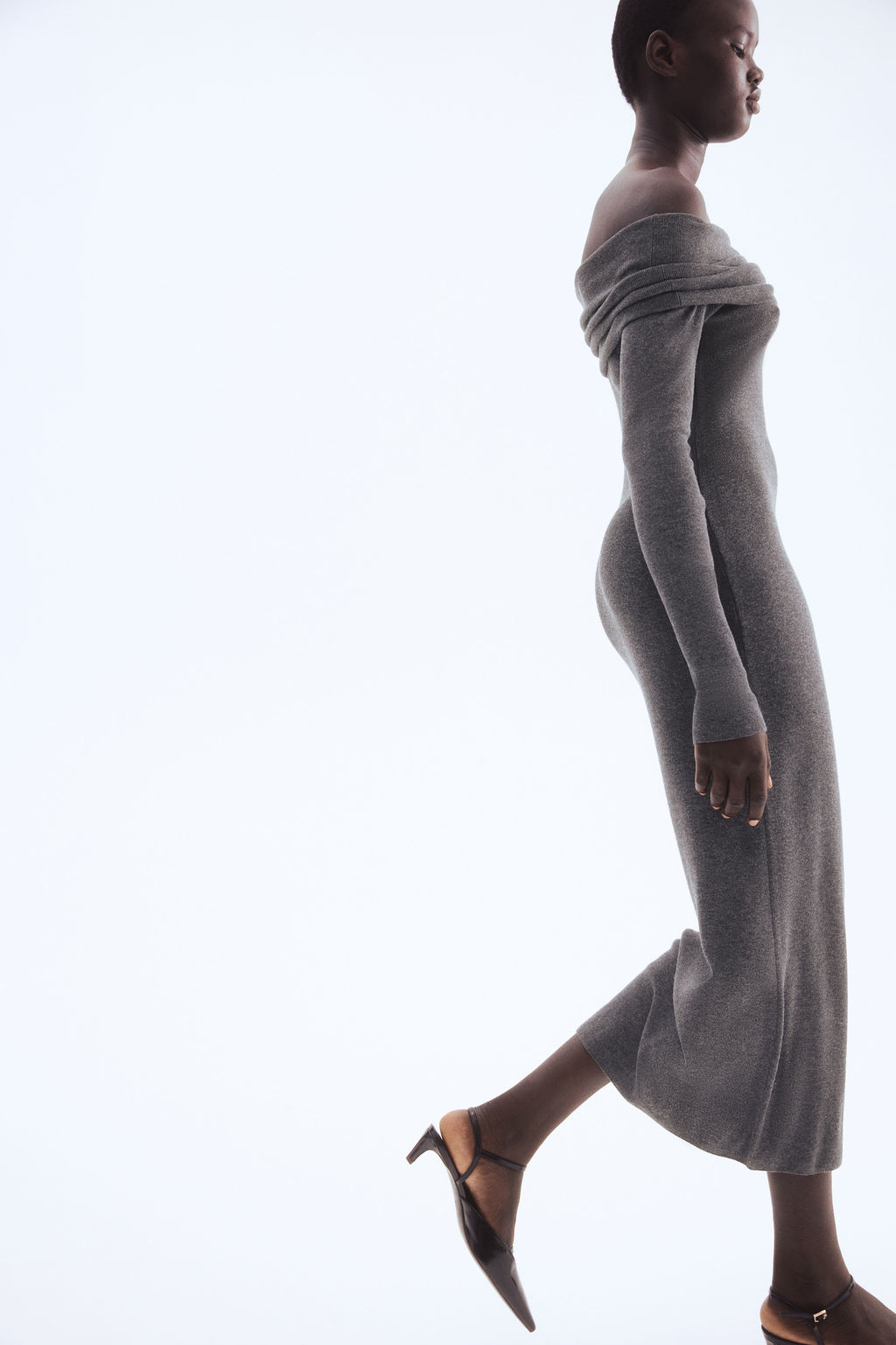 Vestido off-the-shoulder - H&m фото 6