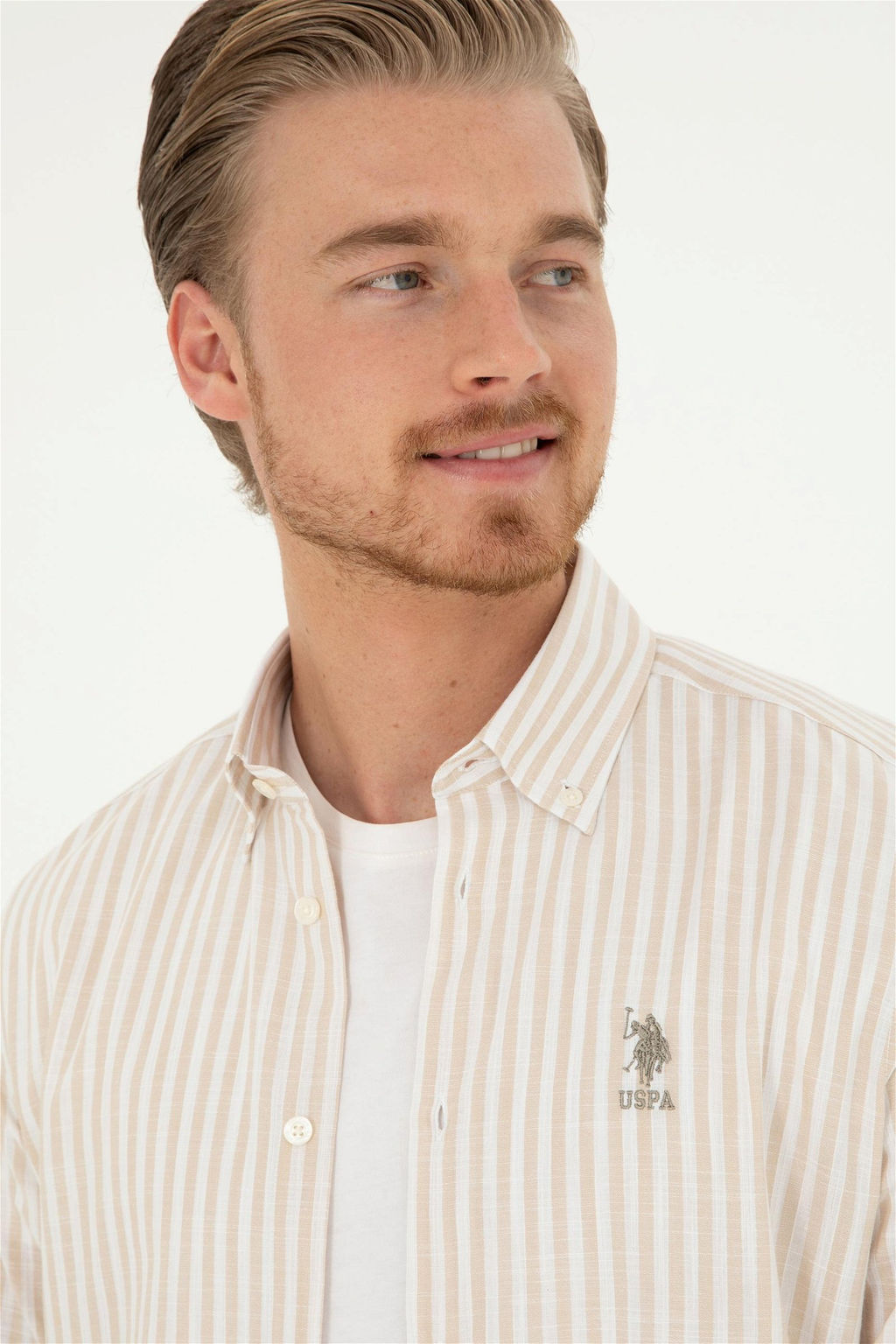 U. S. Polo Assn / Мужская рубашка с длинным рукавом Stone - U.s. polo assn фото 2