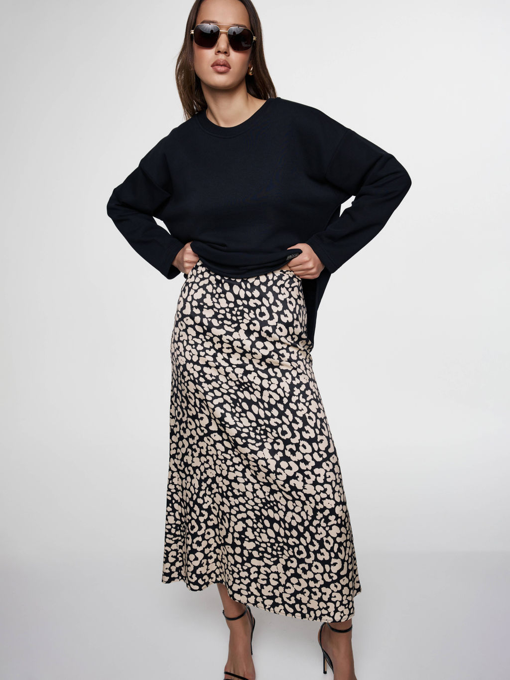 CONTE Юбка А-силуэта из премиальной вискозы LU 2615 leopard - Conte elegant фото 6
