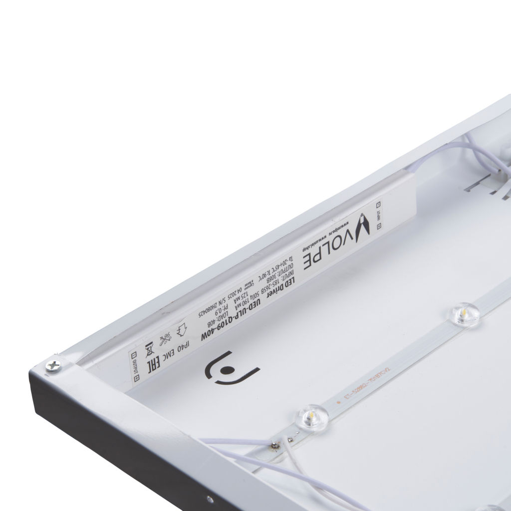 ULP-Q109 6060-40W/4000K WHITE Светильник светодиодный потолочный универсальный. Белый свет (4000K) равномерный. Рассеиватель матовый. В комплекте с и/п. Корпус белый. ТМ Volpe