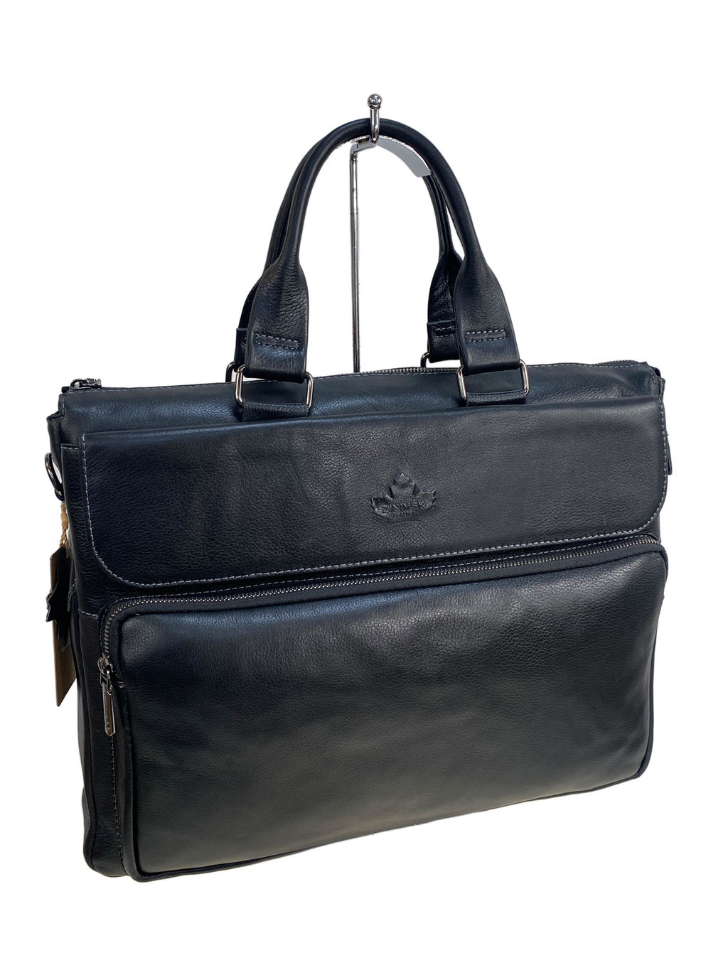 Сумка-портфель мужская из натуральной кожи, цвет чёрный