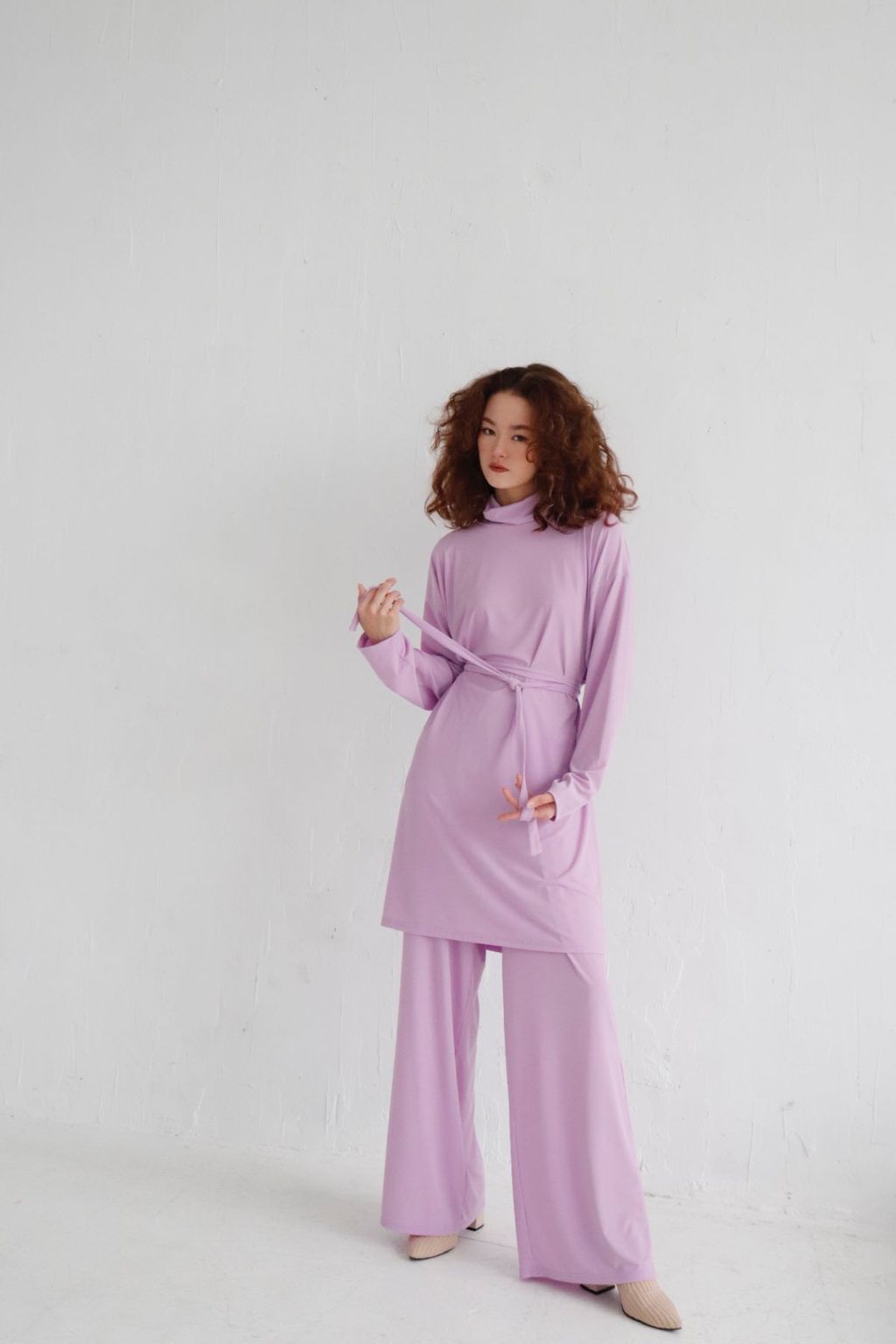 7389 Костюм трикотажный в стиле бохо лавандовый - Martichelli фото 7