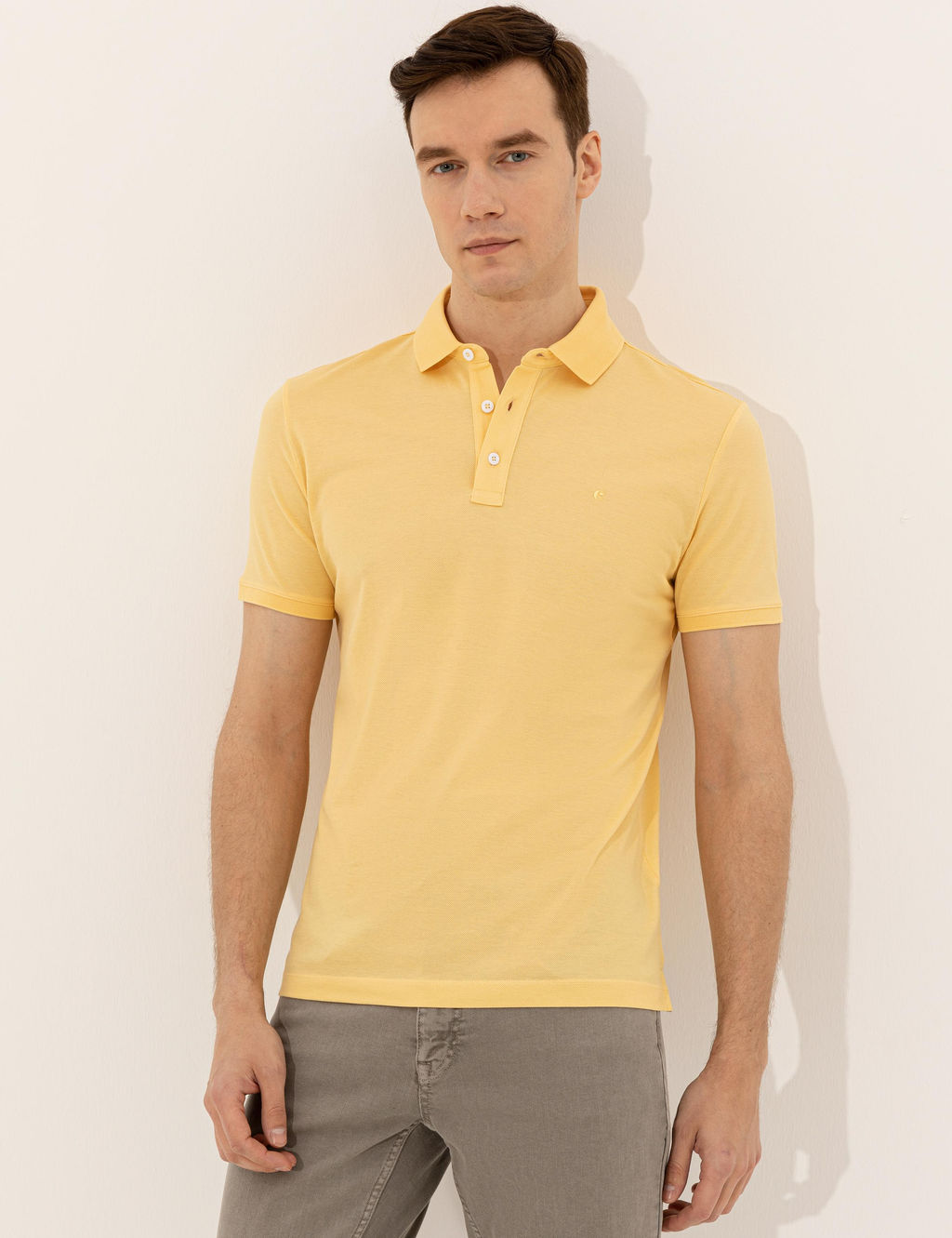 A__k Sar_ Polo Yaka Slim Fit Basic Merserize T-shirt