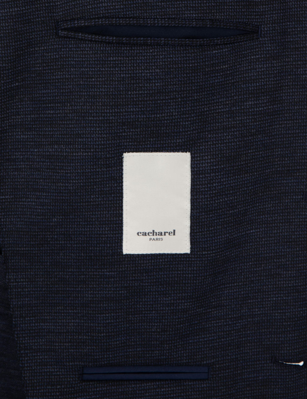 Lacivert Slim Fit Mikro Desen Y_n Kar___ml_ Tak_m Elbise