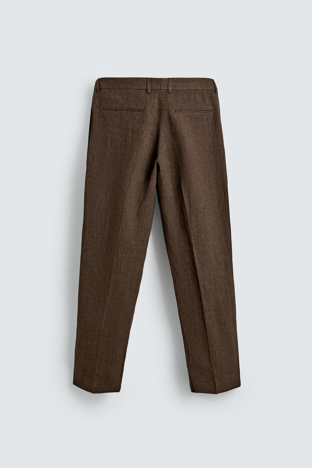 PANTAL?N REGULAR FIT TRAJE 100% LINO / Marr?n oscuro - Zara фото 6