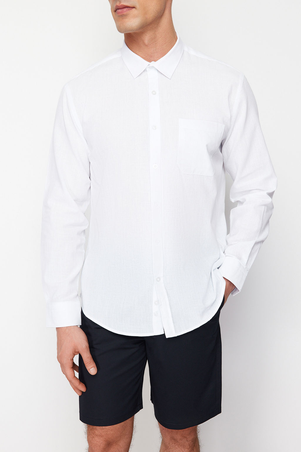 TRENDYOL MAN Lacivert Regular Fit %100 Pamuklu Gomlek TMNSS24GO00063 - Trendyolmilla фото 5