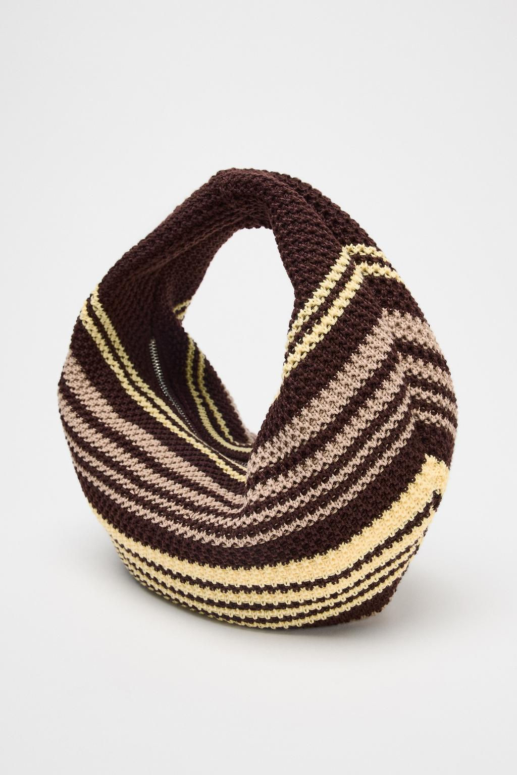 STRIPED CROCHET BUCKET BAG - Zara фото 4